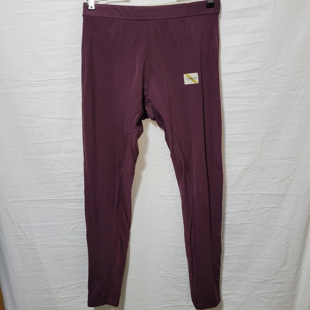 Tracksmith Turnover Leggings Mens Sz L Red Running Leggings Zip Ankles Pocket